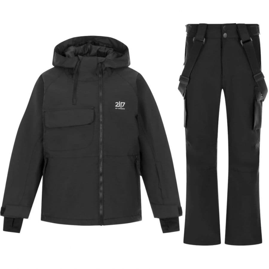 2117 of Sweden Kidden hiihtotakki/hiihtohousut setti, juniori, musta – 2117 of Sweden