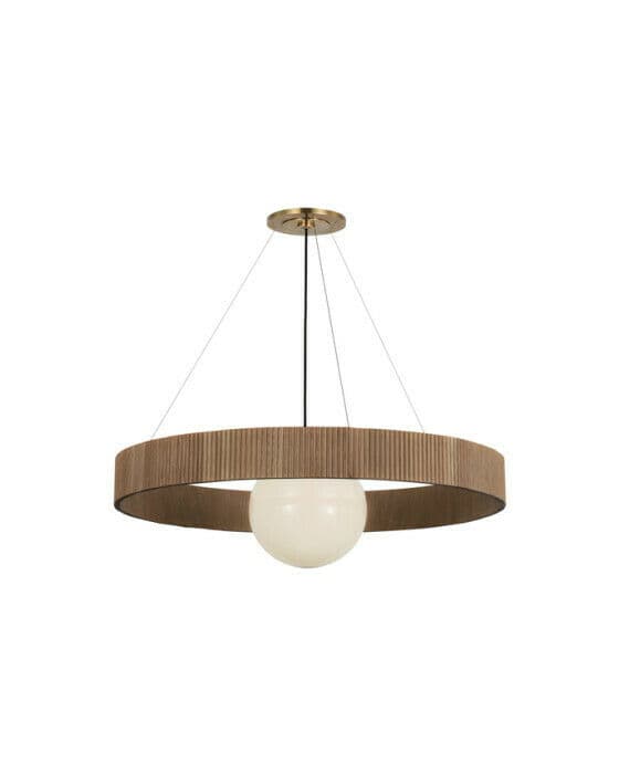 Arena 42" Ring/Globe Chandelier Antique Brass – Visual Comfort