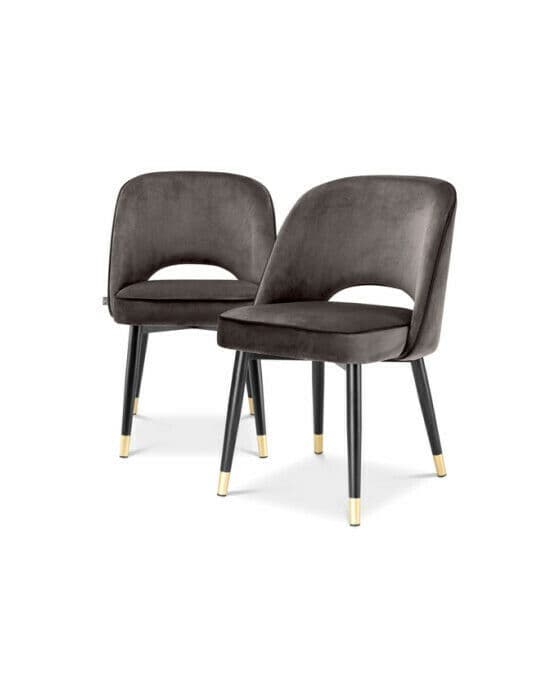 Cliff ruokatuolit savona grey velvet 2 kpl