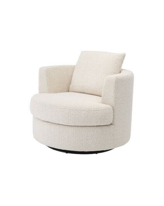 Swivel Chair Felix Bouclé Cream