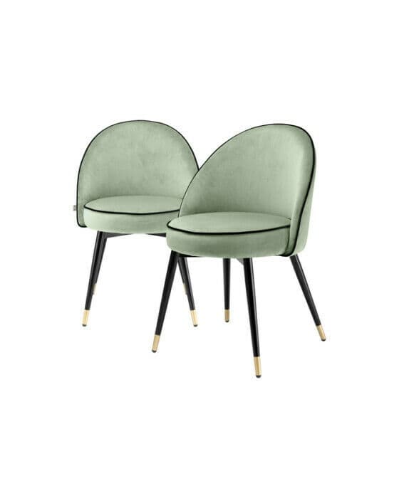 Cooper Dining Chair Savona Pistache Green Velvet Set of 2