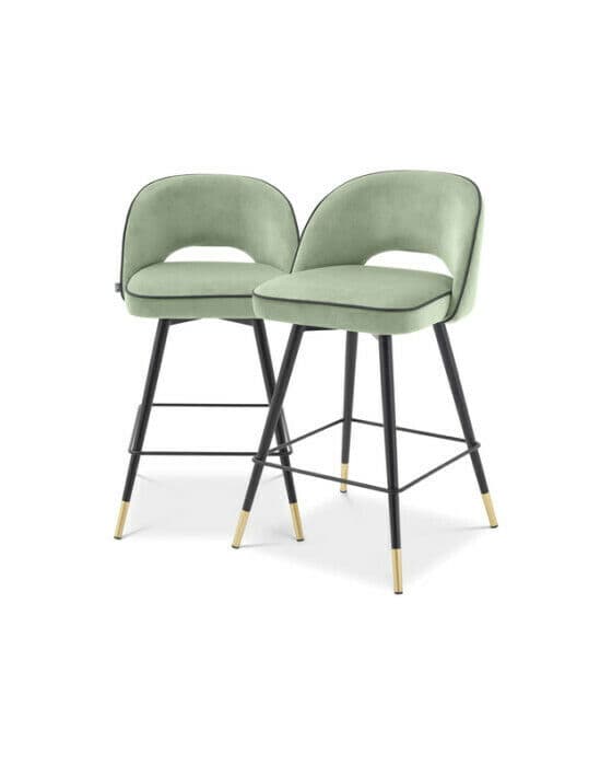 Cliff baarituoli savona pistache green velvet 2 kpl