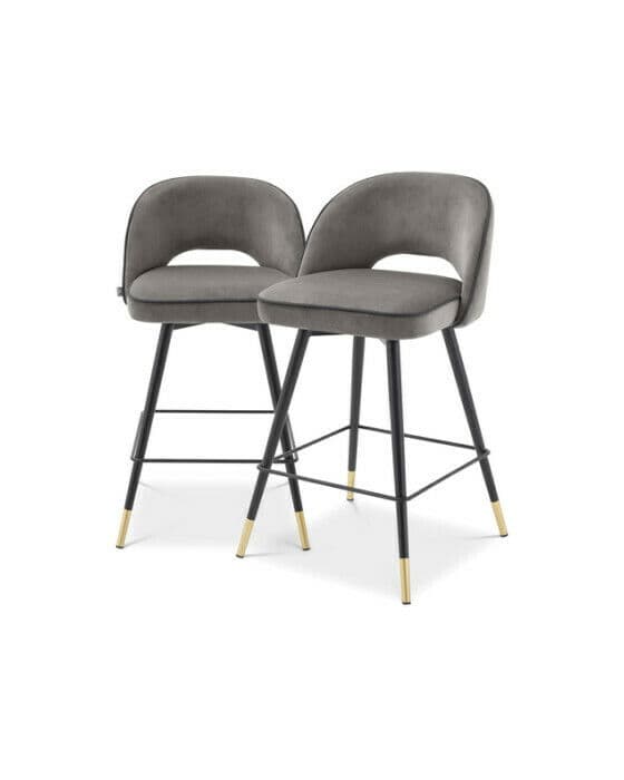 Cliff baarituoli savona grey velvet 2 kpl