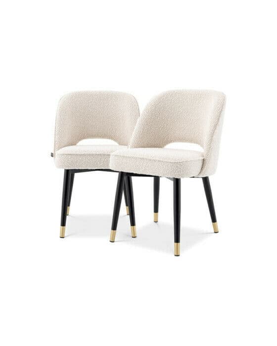 Cliff ruokatuolit bouclé cream 2 kpl