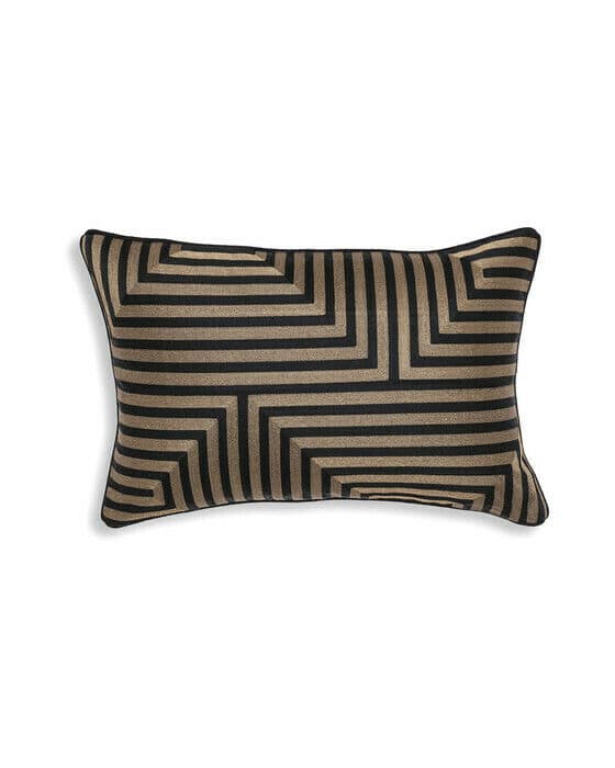 Spray Cushion Rectangular Black/Gold