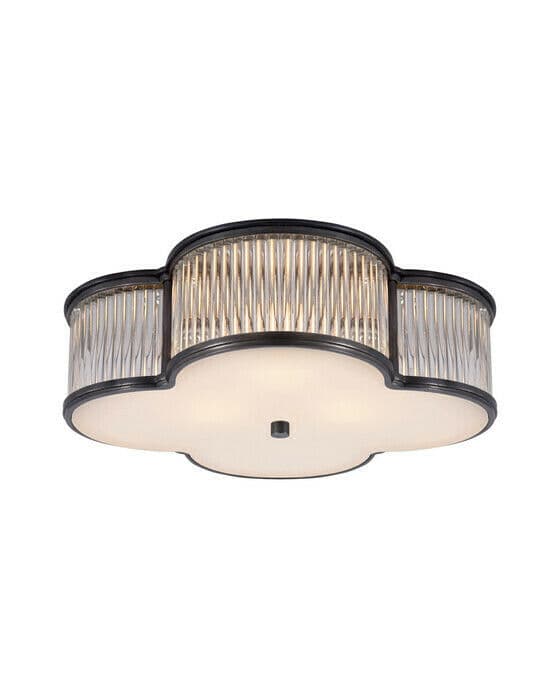 Basil 17" Flush Mount Gun Metal/Clear Rods