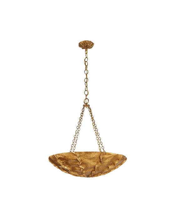 Benit Medium Sculpted Pendant Gild and Gilded Plaster