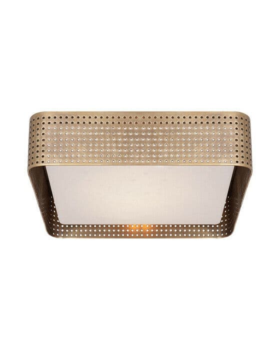 Precision Large Square Flush Mount Antique-Burnished Brass