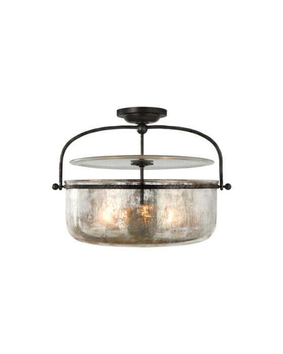 Lorford Semi-Flush Lantern Black Medium – Visual Comfort