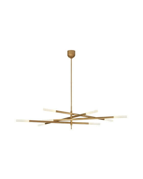 Rousseau Grande Eight Light Articulating Chandelier Antique-Burnished Brass