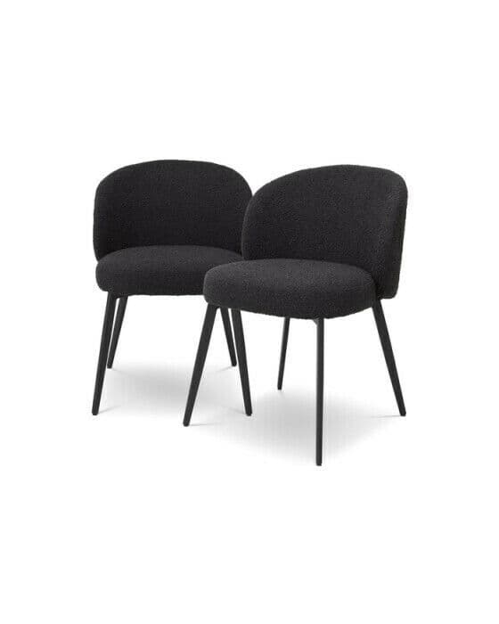 Lloyd ruokapöydän tuoli bouclé black 2 kpl