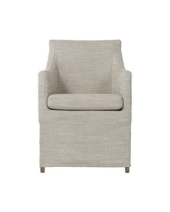 Avignon Dining Chair Sophie linen (long) Pearl Grey