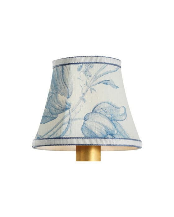 Schumacher 5" Delft Toile De Fleurs Bell Empire Shade