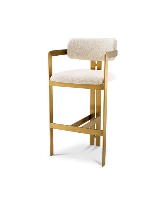 Donato Bar Stool Bouclé Cream
