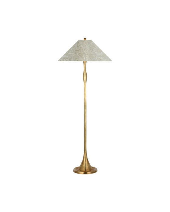 Romero Floor Lamp Antique Brass/Taupe
