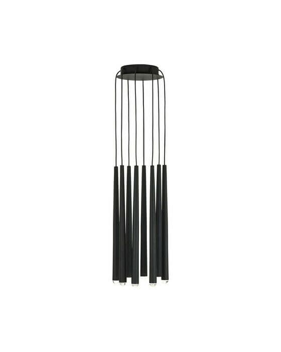 Pylon 8 Light Chandelier Nightshade Black