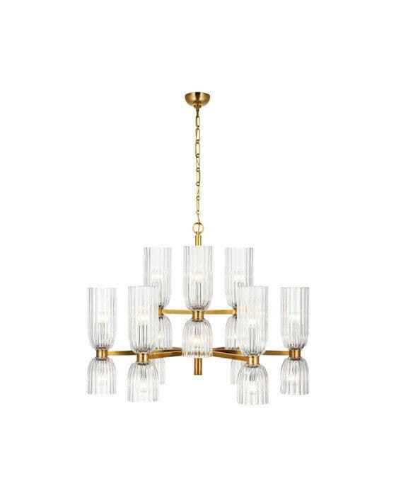 Asalea Two-Tier Chandelier Antique Brass Medium – Visual Comfort