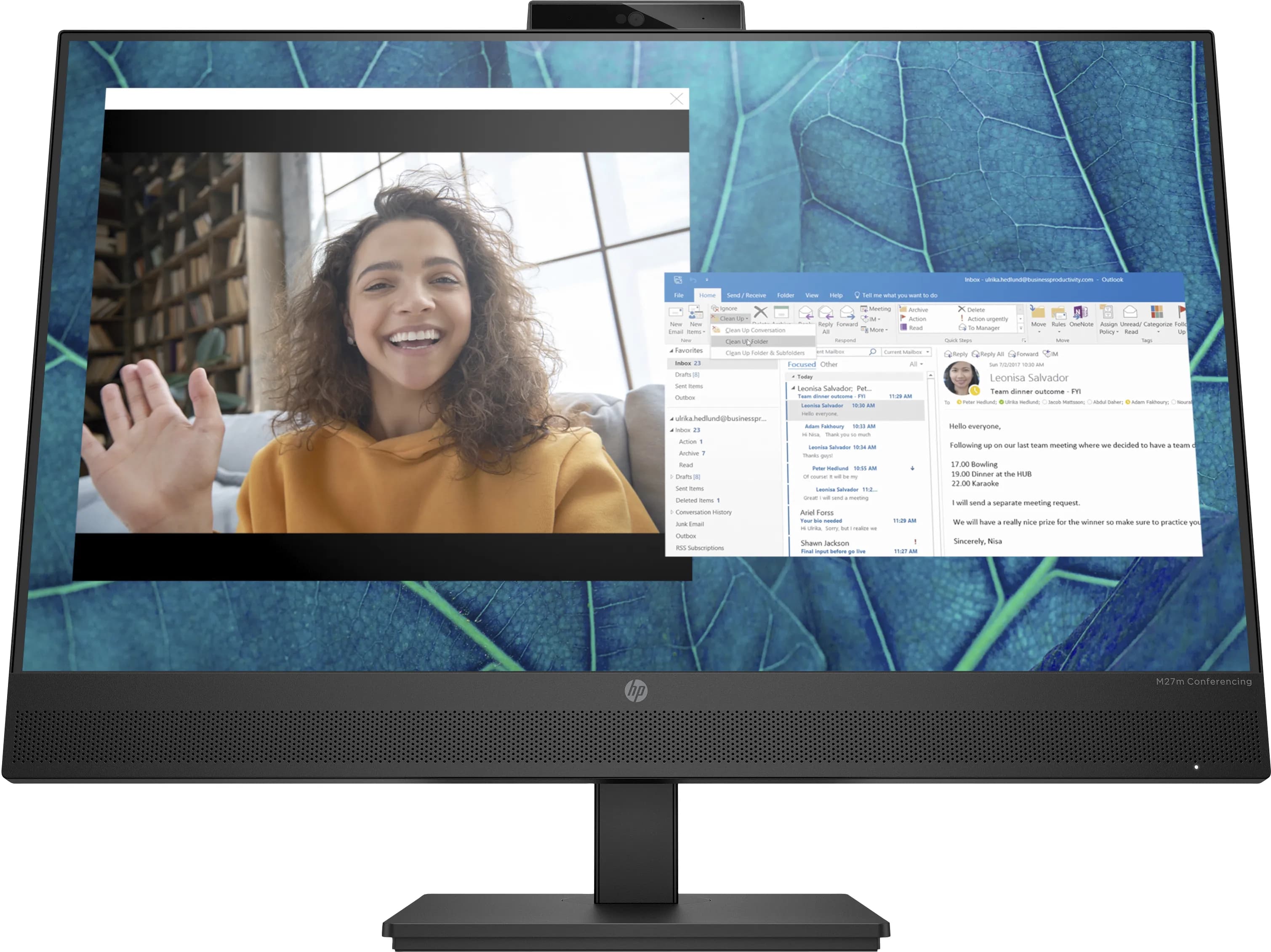 HP M27m Conferencing 27" Full HD, IPS -näyttö, USB-C hub ja webkamera – HP INC