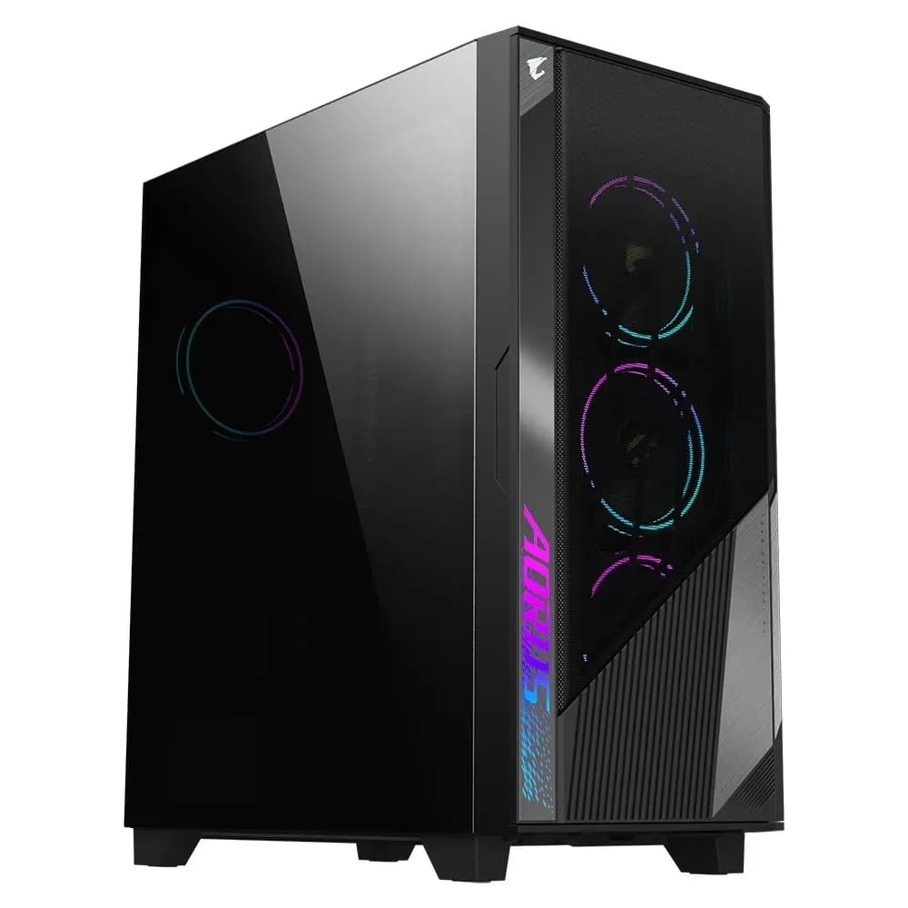 Gigabyte GB-AC500G ST -miditornikotelo ikkunalla ja RGB-valaistuksella, musta
