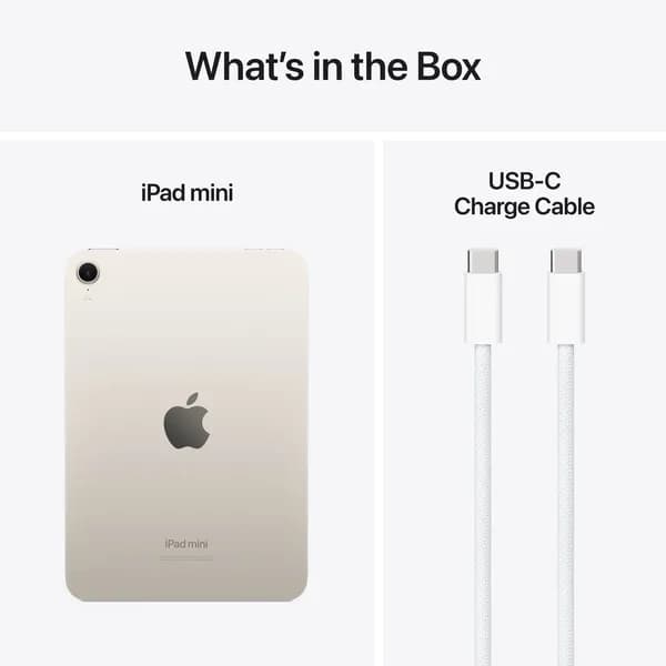 Apple iPad mini (2024) Wi-Fi 256 Gt -tabletti, Tähtivalkea – Apple