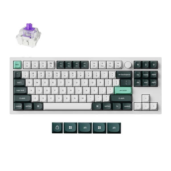 Keychron Q3 HE 80% -langaton mekaaninen pelinäppäimistö, Gateron 2.0 Magnetic, shell white