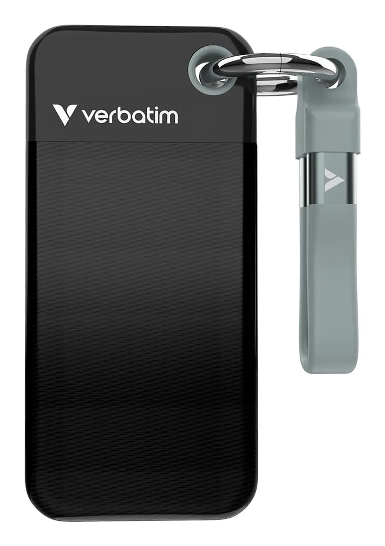 Verbatim Pocket SSD 2 Tt USB 3.2 Gen 2 (USB-C) -ulkoinen SSD, kannettava, musta, harmaa – Verbatim