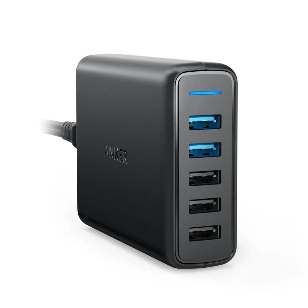 Anker PowerPort 5 Dual QC 3.0 63W USB-A, Black – Anker