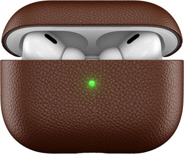 PodSkinz Artisan Series Leather Case for Airpods Pro Gen 2 Natural Brown