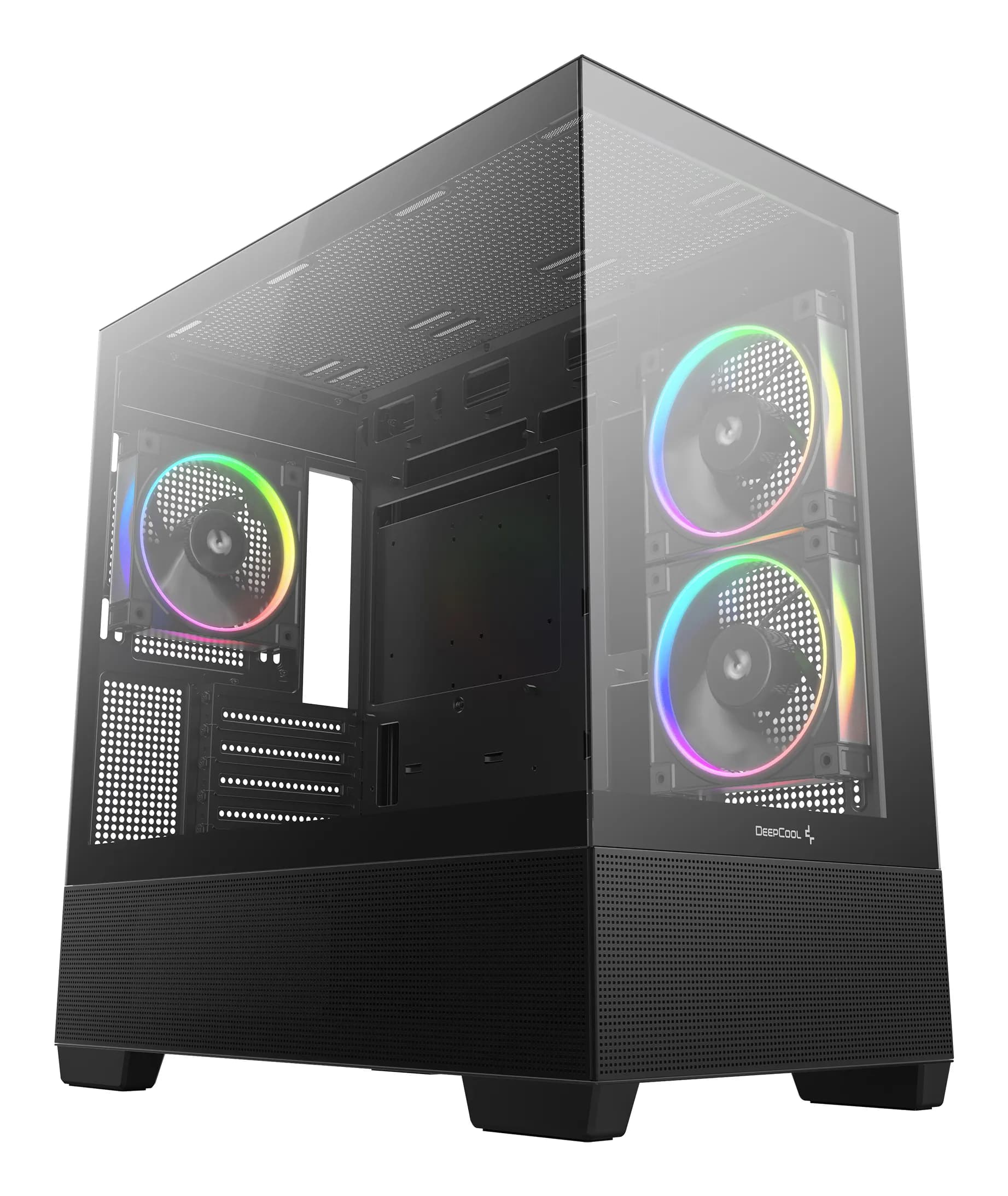 DeepCool CG380 3F-miditornikotelo ikkunalla, RGB-valaistuksella, musta