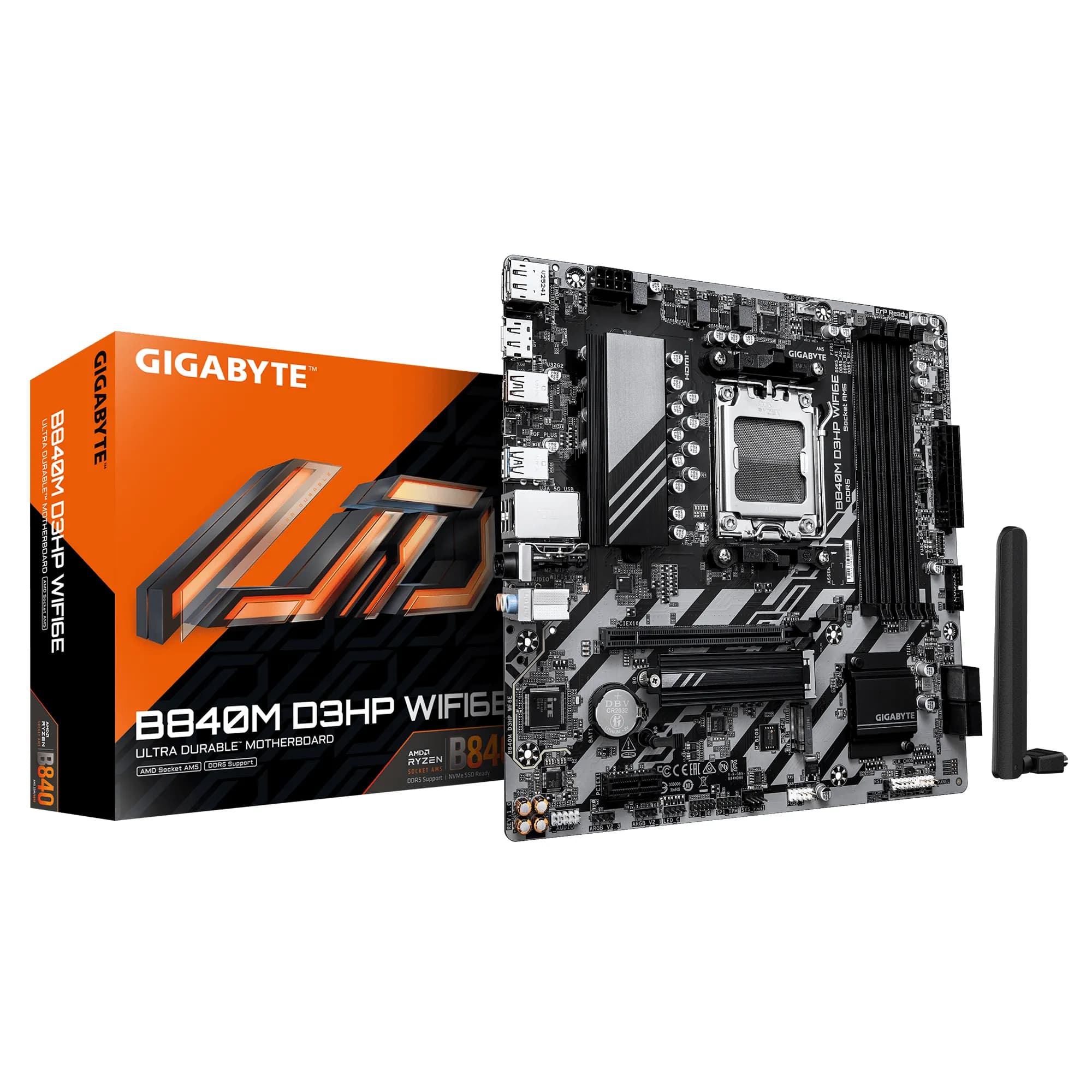 Gigabyte B840M D3HP WF6E WiFi 6E AM5 mATX -emolevy