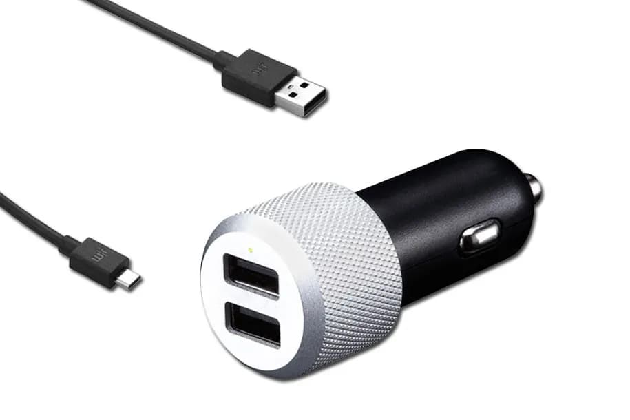 Just Mobile Highway Max with Micro USB - Car Charger with hefty power and duplicate contacts.