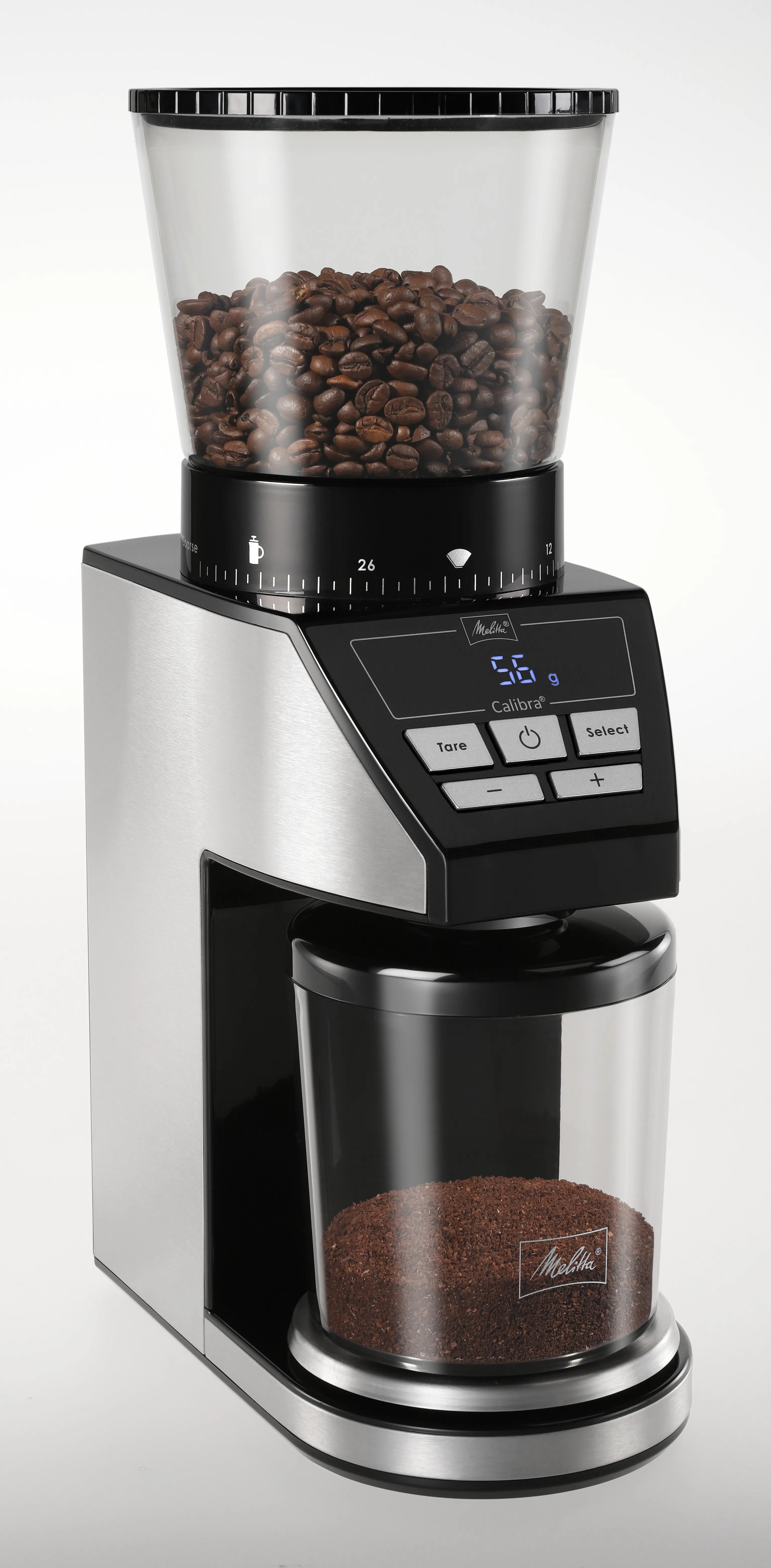 Melitta Calibra -espressokahvimylly 375 g, musta / ruostumaton teräs – Melitta
