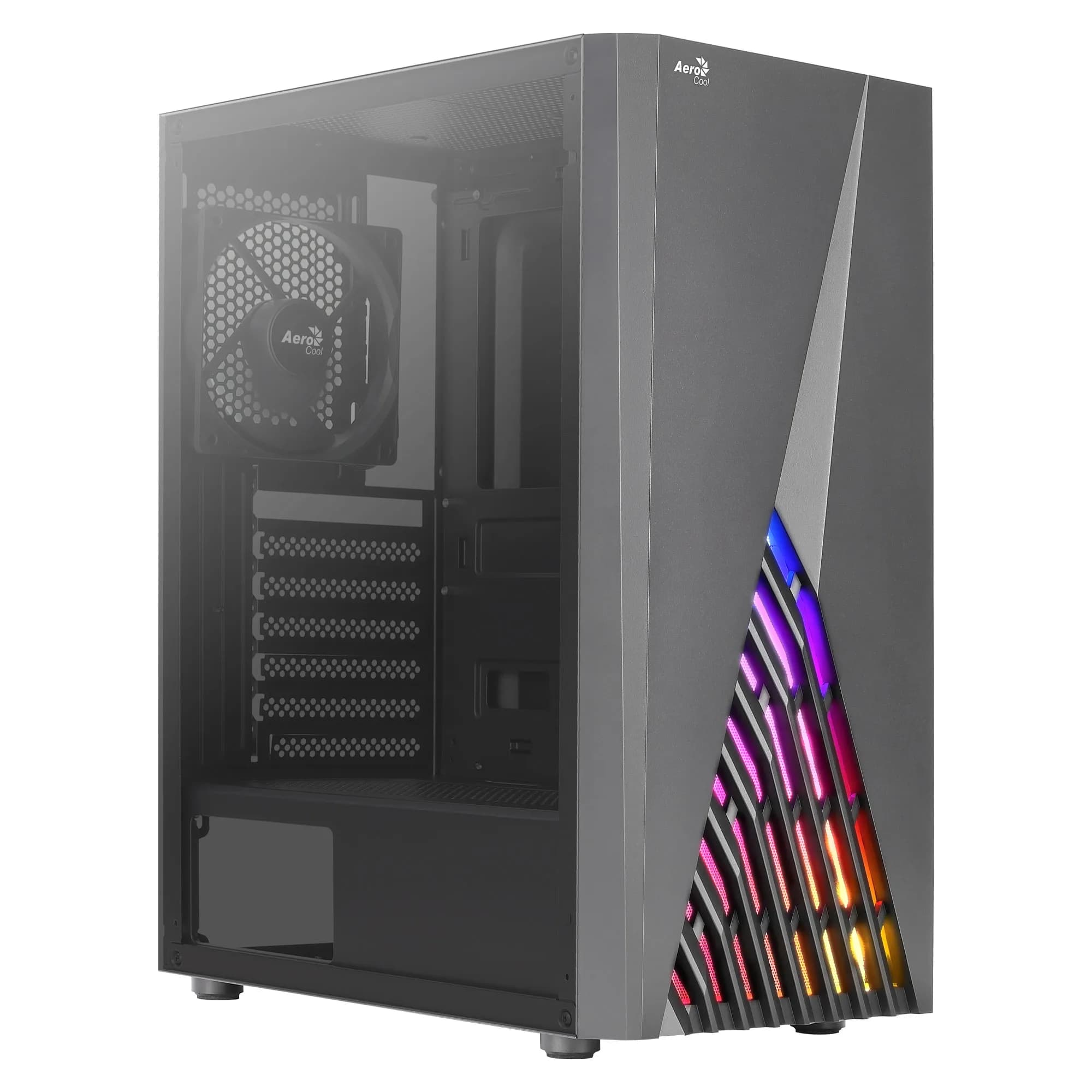 AeroCool Delta -miditornikotelo ikkunalla ja RGB-valaistuksella, musta – AEROCOOL