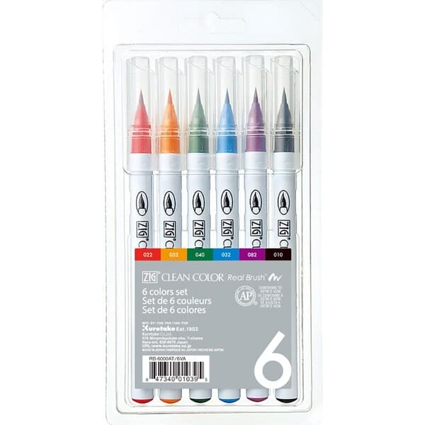 ZIG Clean Color Real Brush 6-set – ZIG