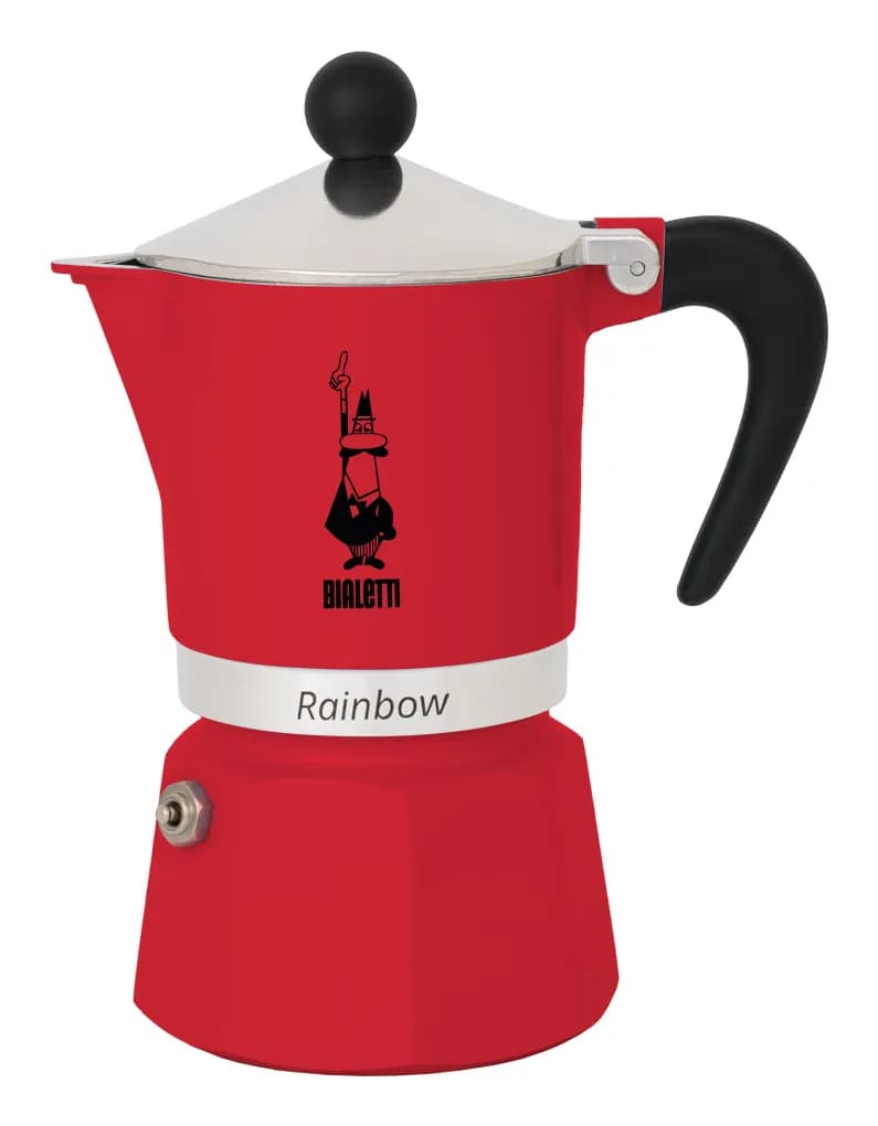 Bialetti Rainbow -espressokeitin, punainen, 1 kuppi – Bialetti