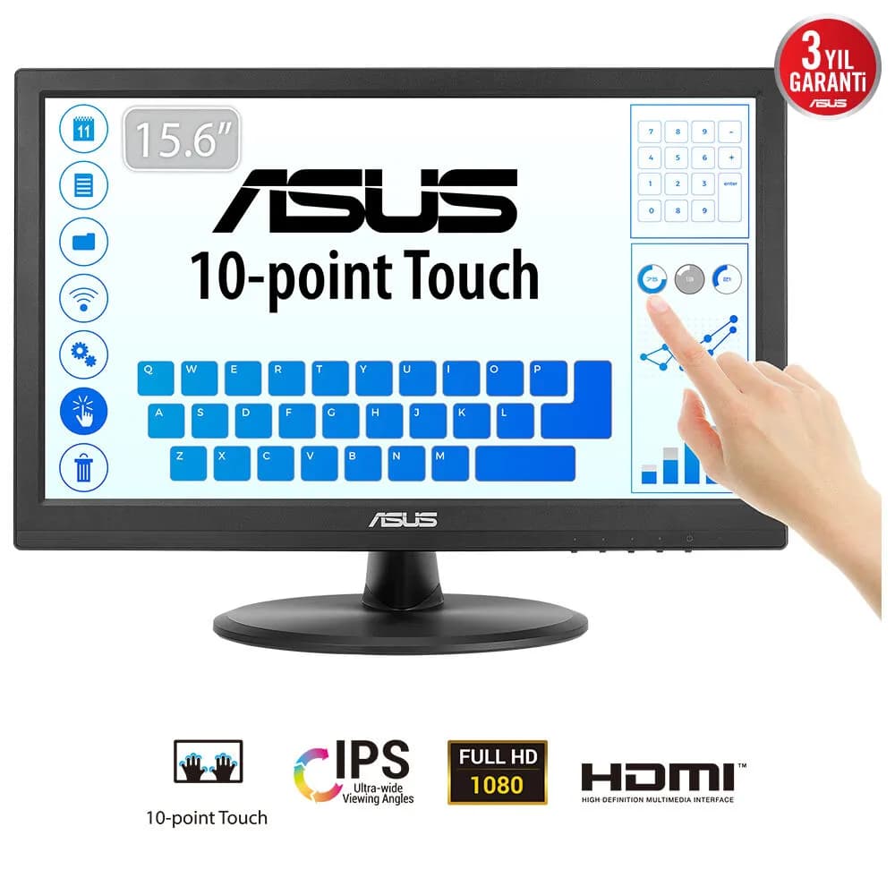 Asus VT169HE 15.6" Full HD, IPS -näyttö, kosketusnäyttö – ASUS