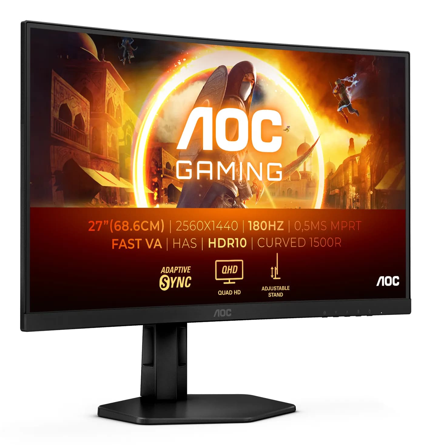 AOC CQ27G4X 27" QHD, VA, 180Hz -kaareva pelinäyttö – AOC