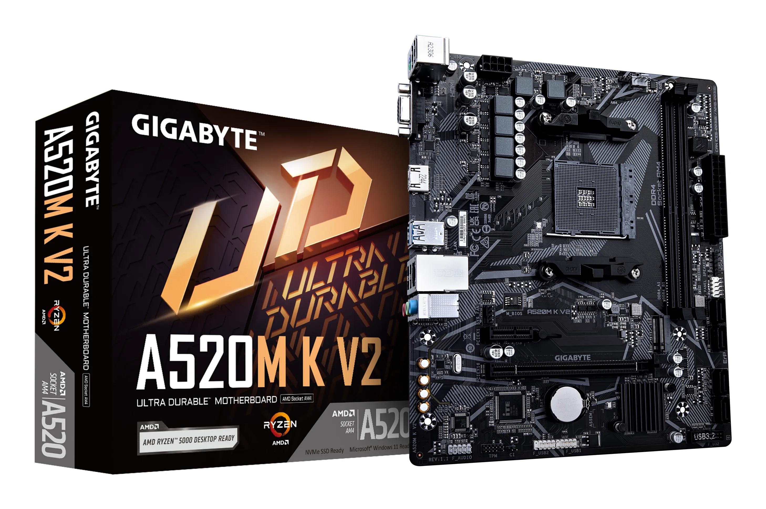 Gigabyte A520M K V2 AM4 mATX -emolevy