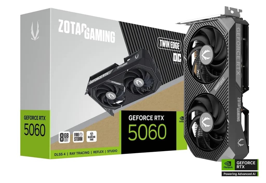 ZOTAC GeForce RTX 5060 Twin Edge OC 8 Gt -näytönohjain – ZOTAC