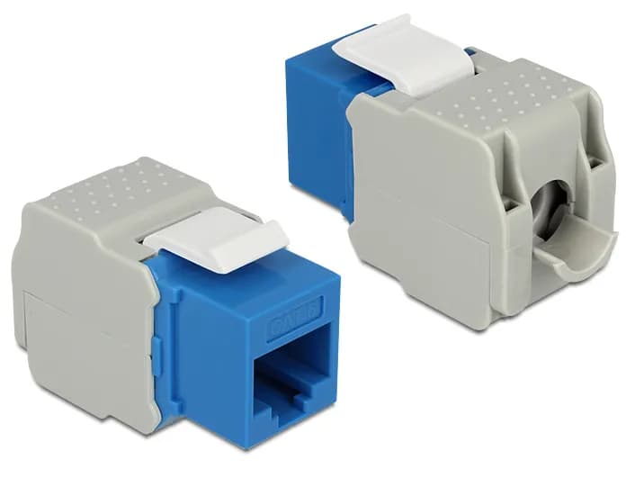 DeLOCK UTP Cat6 Keystone-moduuli, RJ45 ho - LSA Cat6, sininen/harmaa – Delock