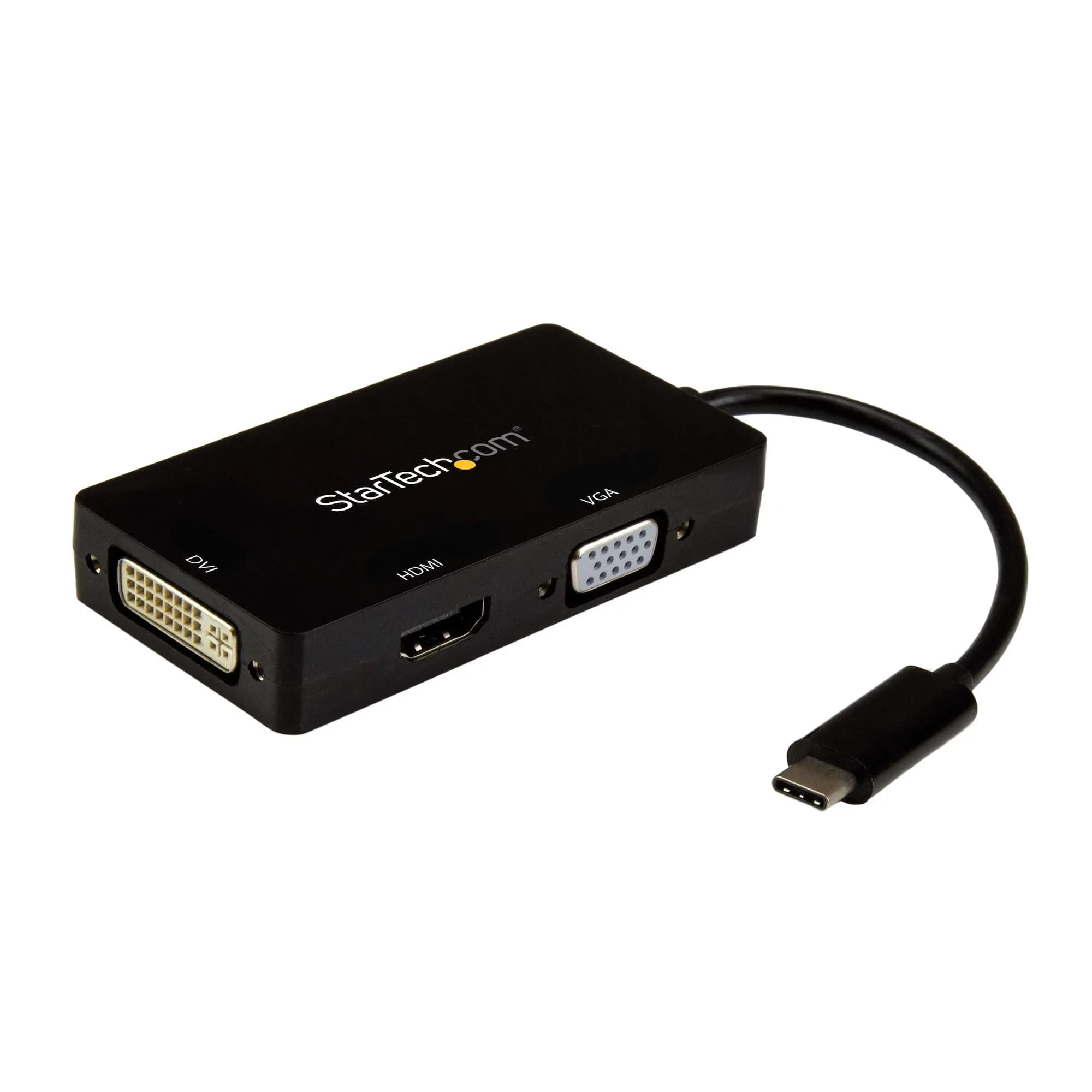 StarTech USB-C Multiport Video Adapter - 3-in-1 - 4K 30Hz -adapteri, Musta – Startech