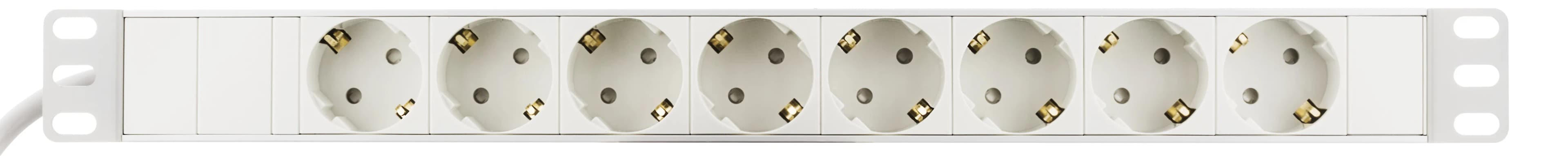 Deltaco GT-8629W 8-osainen jatkojohto, 3m, Valkoinen