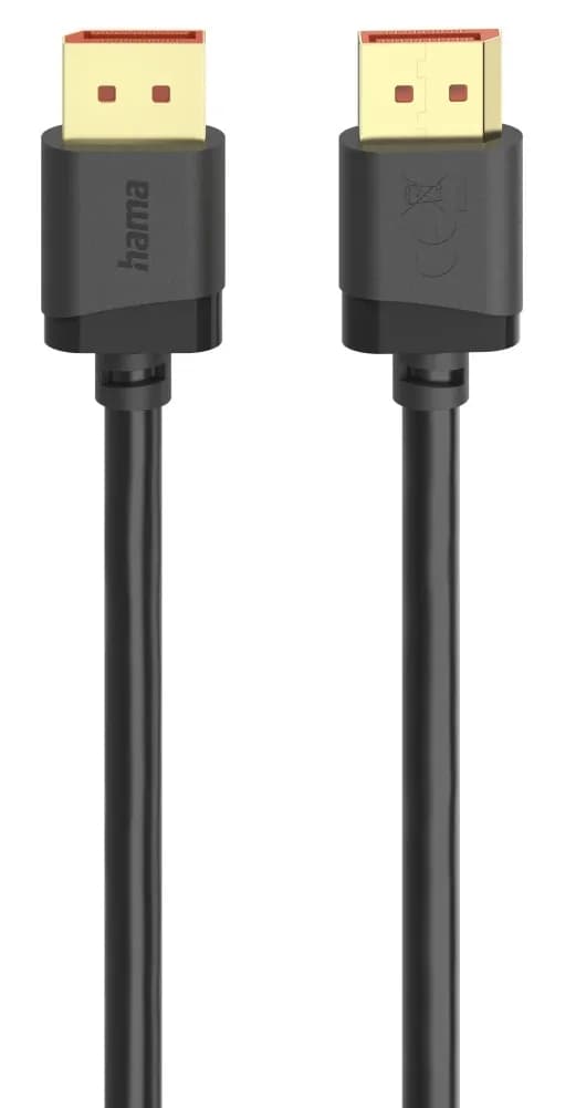 HAMA HA-00202010 DisplayPort 2.1 -kaapeli, jossa 8K, 540 Hz, HDR, 2 m, musta