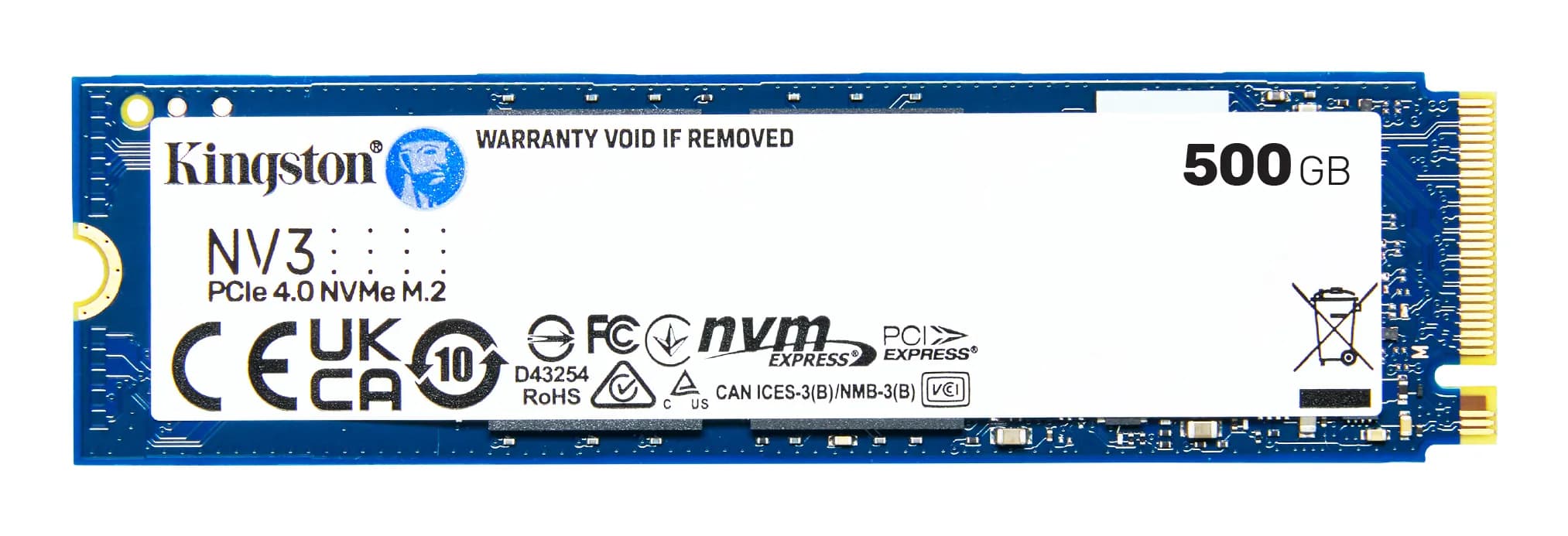 Kingston NV3 500 Gt M.2 PCIe 4.0 NVMe -SSD-levy – Kingston