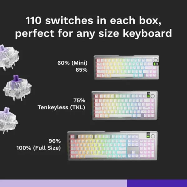 Glorious Mechanical Switches (110pcs) - Mako - Lubed [Tactile] 45g