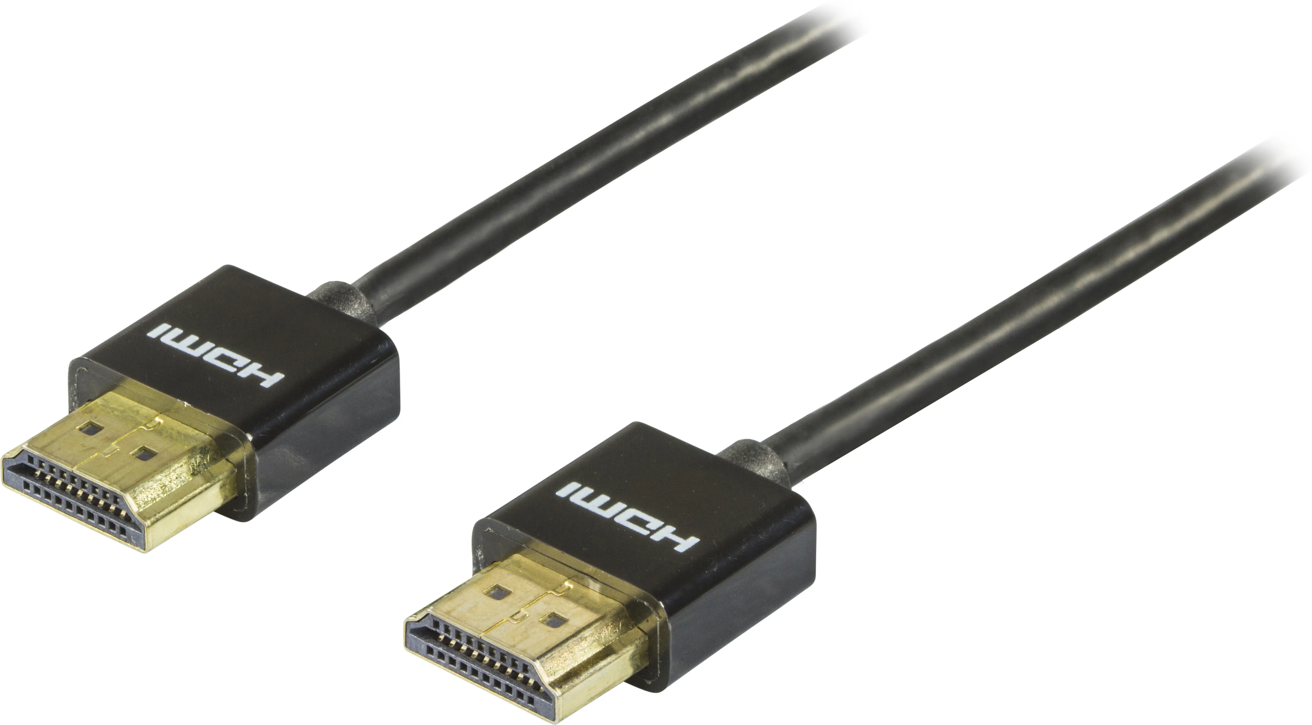 Deltaco Thin HDMI 2.0 -kaapeli jossa Ethernet, 2 m, musta – Deltaco