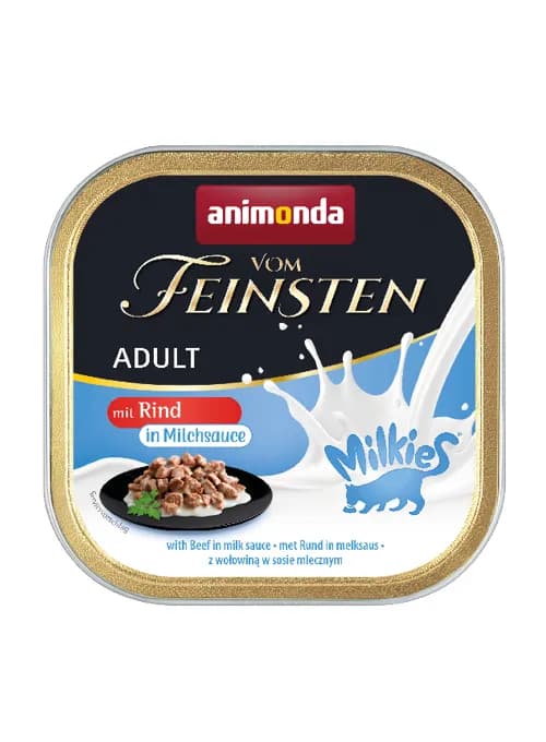 Animonda Vom Feinsten Adult Milkies Naudanlihaa maitokastikkeessa, Kissan märkäruoka, 100 g – Animonda