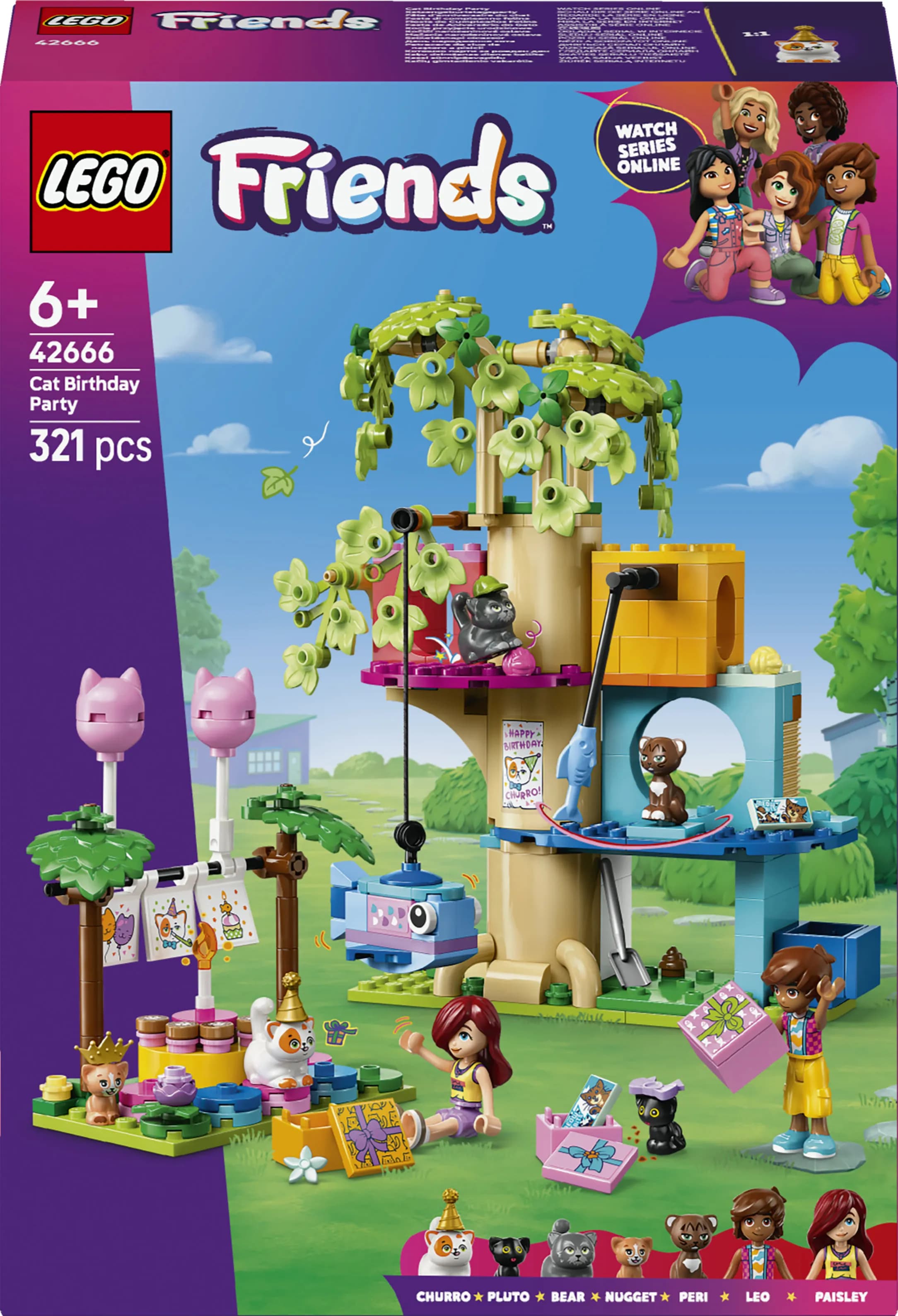 LEGO Friends Kissan syntymäpäiväjuhlat ja puutalo 42666