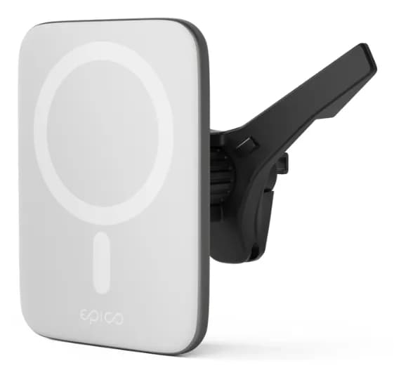 Epico Qi2 Mag+ Ultrathin autolaturi, langaton lataus 15W - hopea/valkoinen