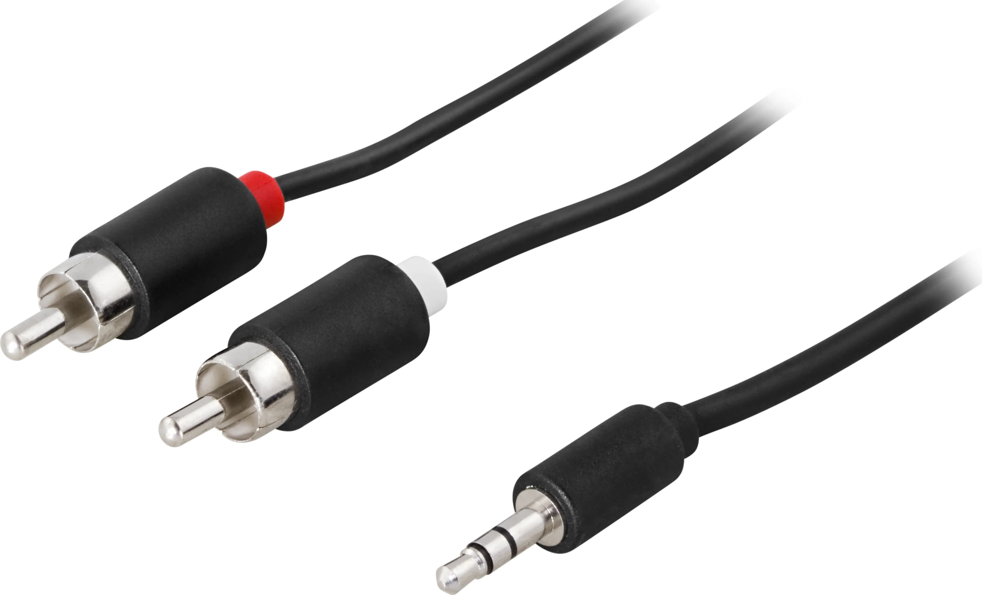 Deltaco MM-142A 3,5 mm – 2x RCA -audiokaapeli, 5 m, musta